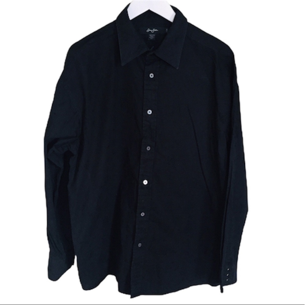 SEAN JOHN Black Printed Long Sleeve Button Down Dress Shirt XL
